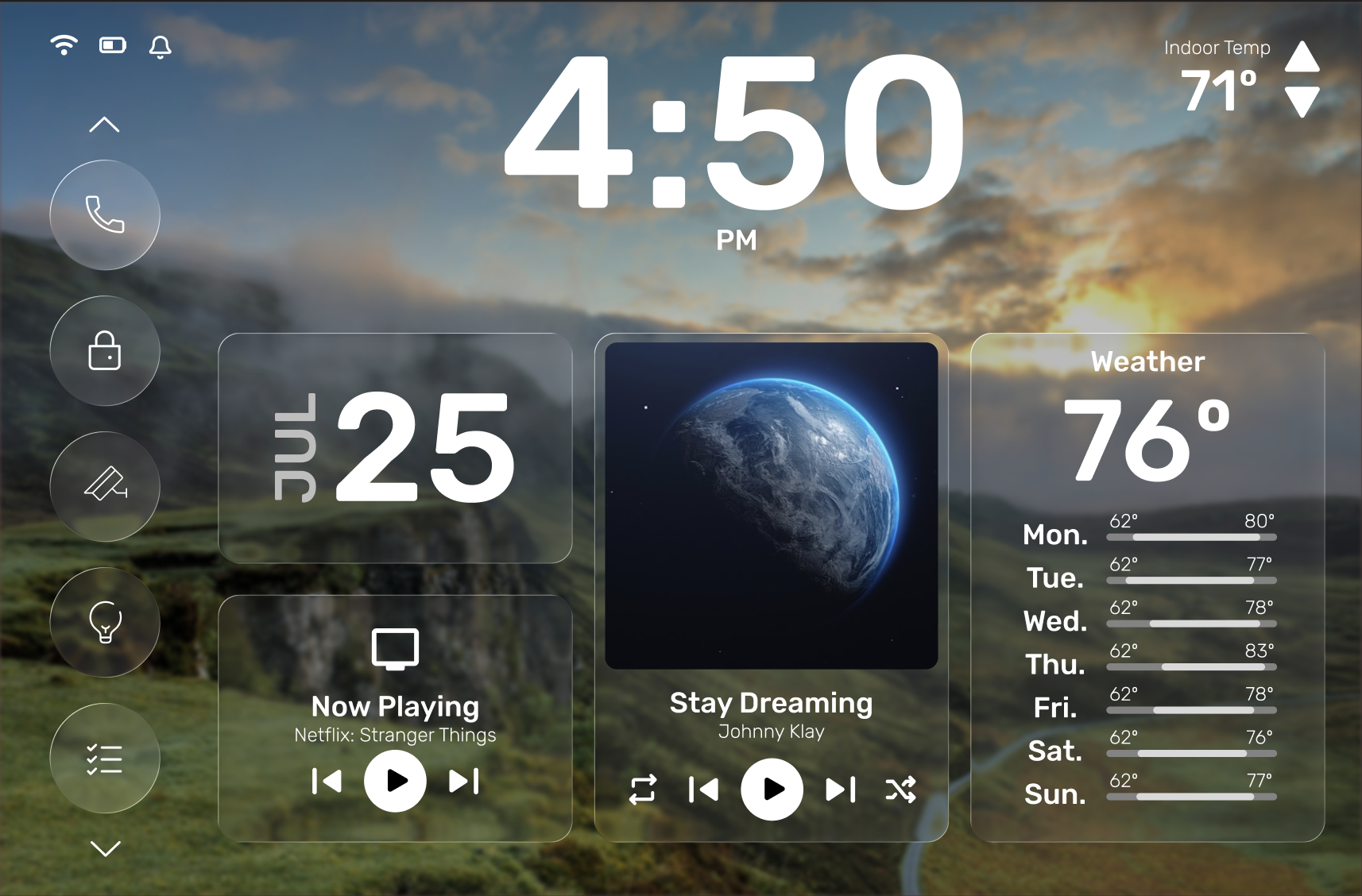 Smart Home Screen UI